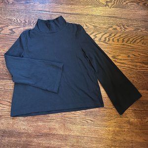 Madewell Black Turtleneck with Bell Sleeves